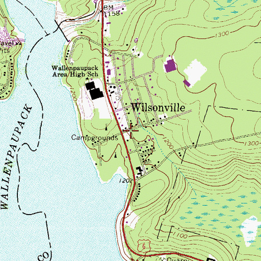 Topographic Map of Wilsonville, PA