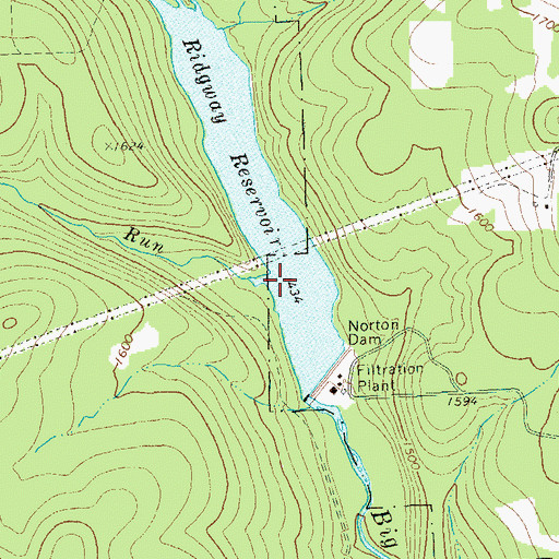 Topographic Map of Windfall Run, PA