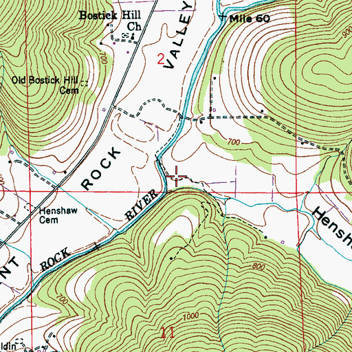Topographic Map of Henshaw Cove, AL