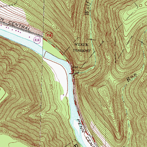 Topographic Map of Wolf Run, PA