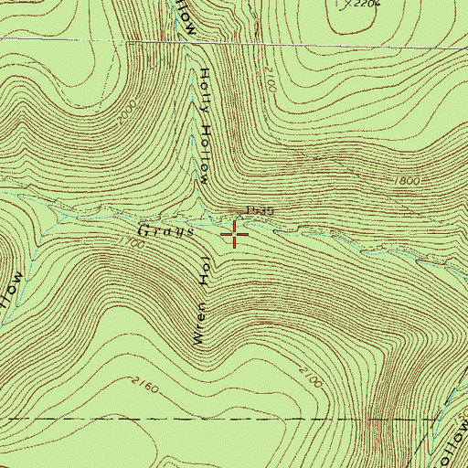 Topographic Map of Wren Hollow, PA