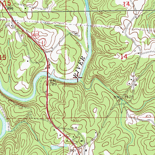 Topographic Map of Henson Branch, AL
