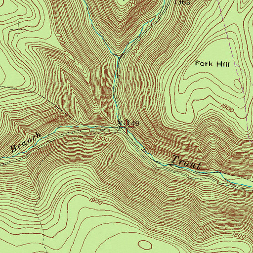 Topographic Map of Wykoff Branch, PA