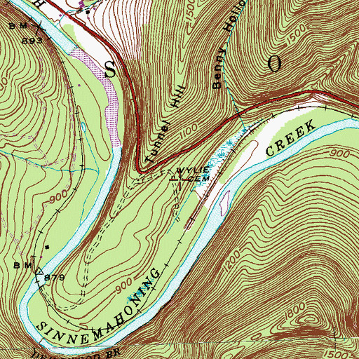 Topographic Map of Wyle Cemetery, PA