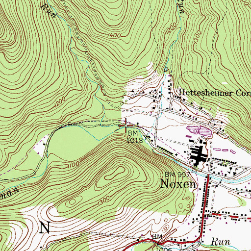 Topographic Map of York Run, PA