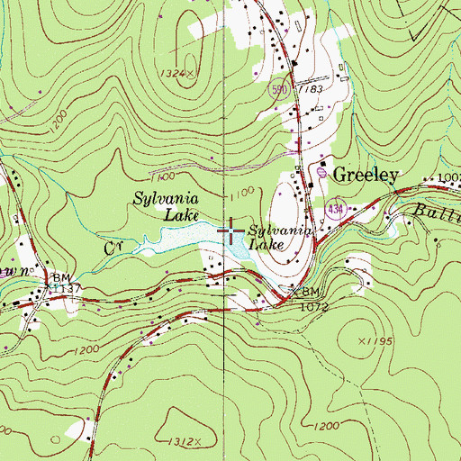Topographic Map of Balliard Creek, PA