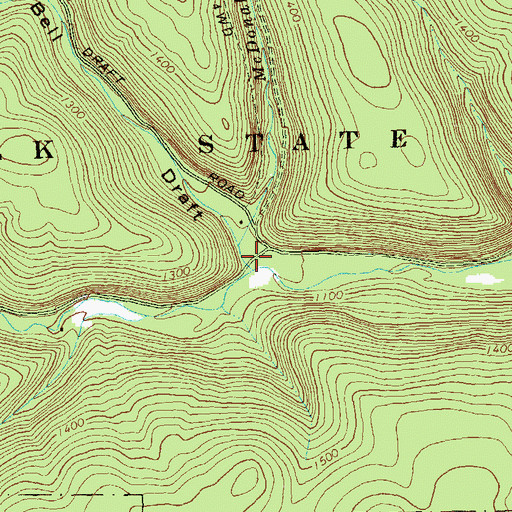 Topographic Map of Bell Draft, PA