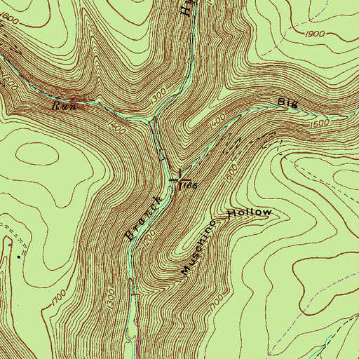 Topographic Map of Big Slide Hollow, PA