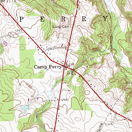 Topographic Map of Camp Perry, PA