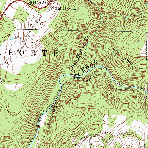 Topographic Map of Deep Hollow Run, PA