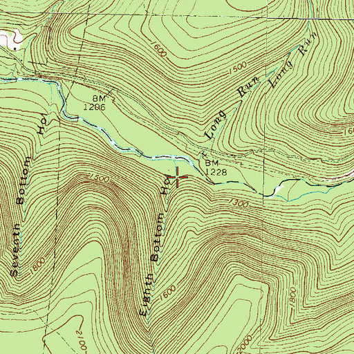Topographic Map of Eighth Bottom Hollow, PA