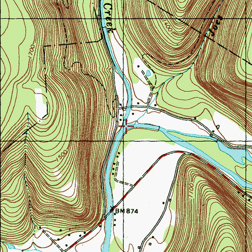 Topographic Map of Elk Creek, PA