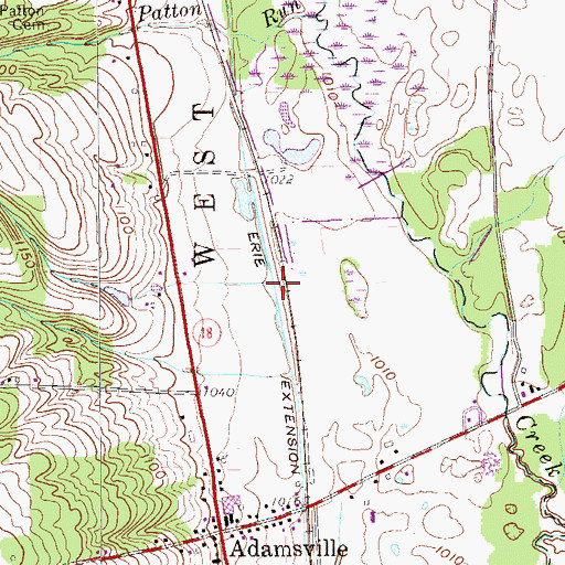 Topographic Map of Erie Extension Canal, PA