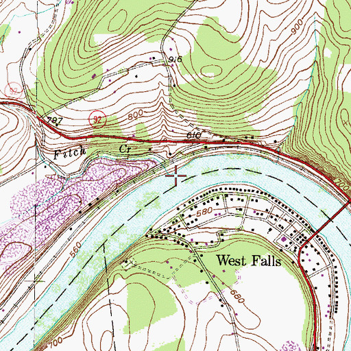 Topographic Map of Fitch Creek, PA