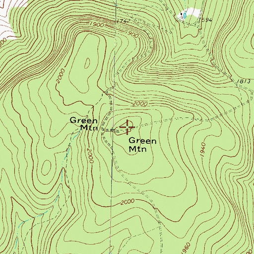 Topographic Map of Green Mountain, PA