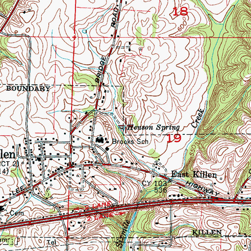 Topographic Map of Henson Spring, AL