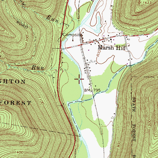 Topographic Map of Heylmun Run, PA