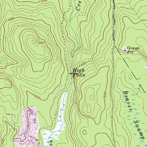 Topographic Map of High Falls, PA