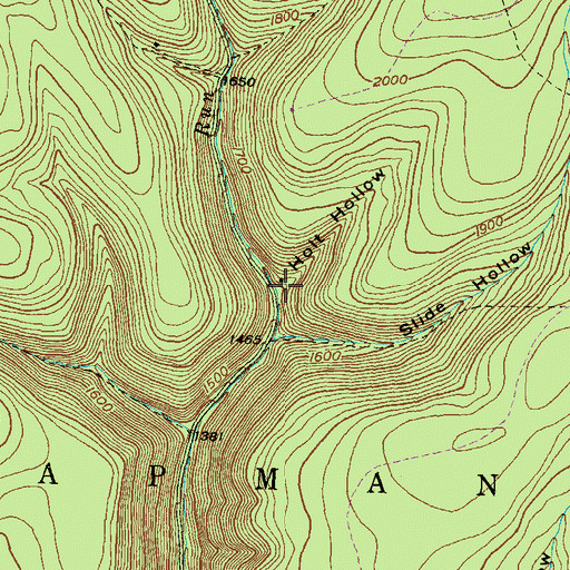 Topographic Map of Holt Hollow, PA