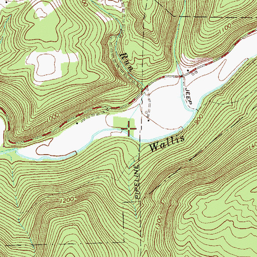 Topographic Map of Joe Gray Run, PA