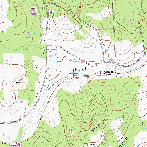 Topographic Map of Kay Fork, PA
