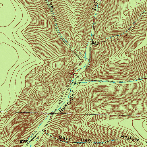 Topographic Map of Left Branch Hyner Run, PA