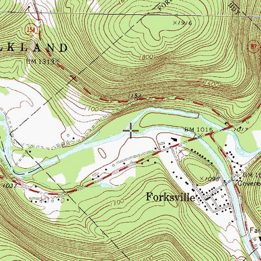 Topographic Map of Little Loyalsock Creek, PA