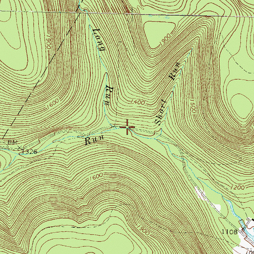 Topographic Map of Long Run, PA