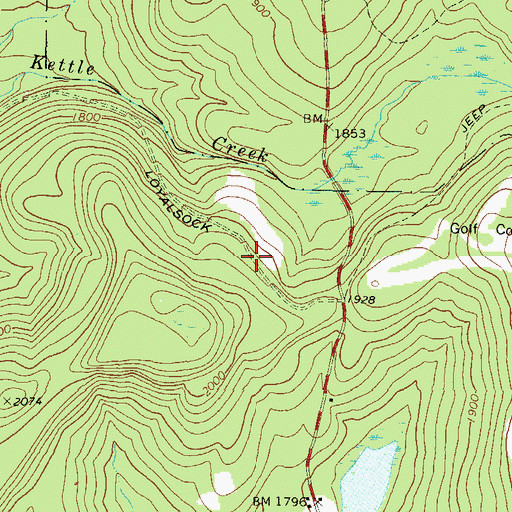 Topographic Map of Loyalsock Trail, PA