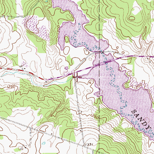 Topographic Map of Mill Run, PA