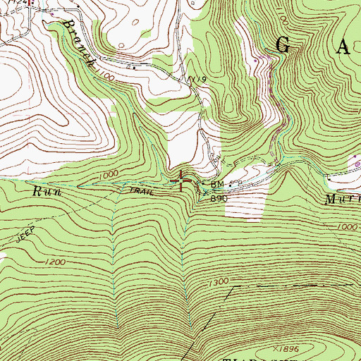 Topographic Map of Miller Run, PA