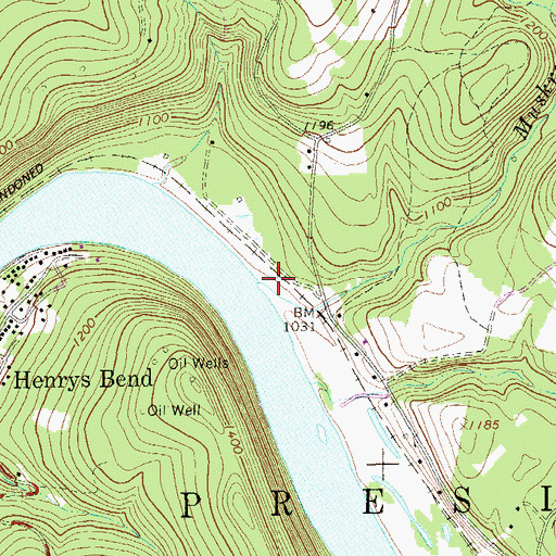 Topographic Map of Muskrat Run, PA