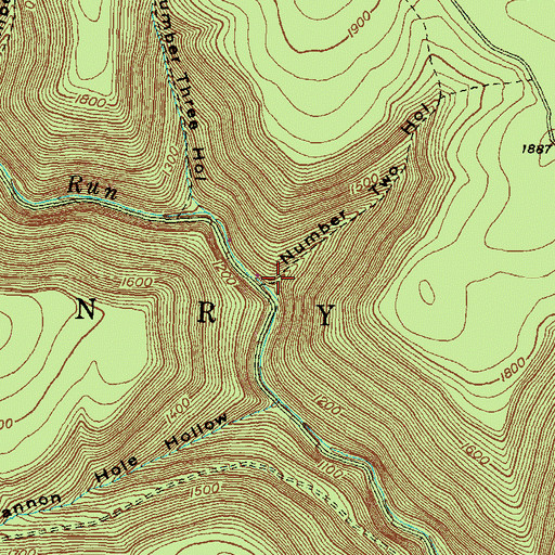 Topographic Map of Number Two Hollow, PA