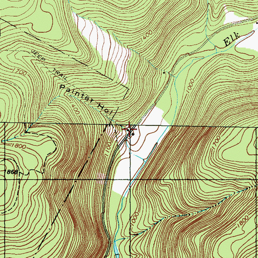 Topographic Map of Painter Hollow, PA