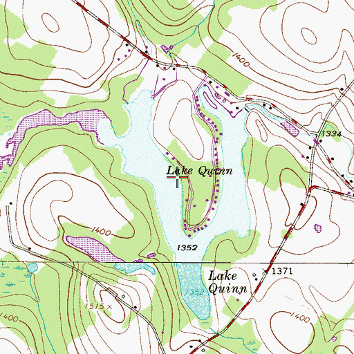 Topographic Map of Lake Quinn, PA