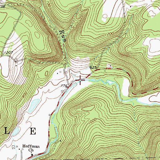 Topographic Map of Roaring Run, PA