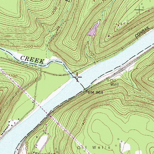 Topographic Map of Sandy Creek, PA
