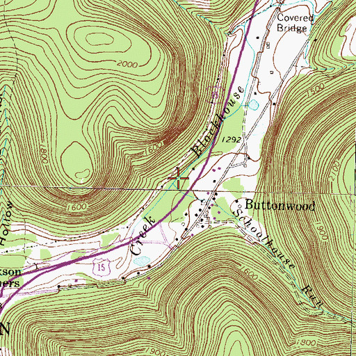 Topographic Map of Schoolhouse Run, PA
