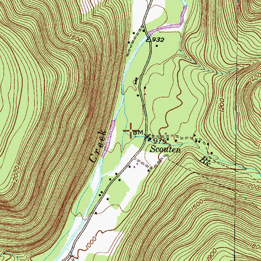 Topographic Map of Scouten Brook, PA