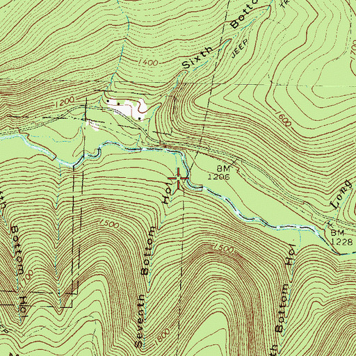 Topographic Map of Seventh Bottom Hollow, PA