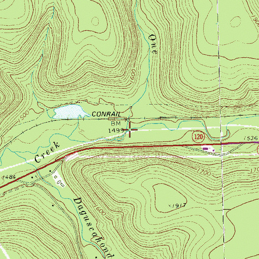 Topographic Map of Seventy One, PA