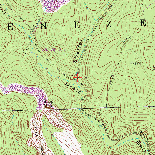 Topographic Map of Shaffer Draft, PA