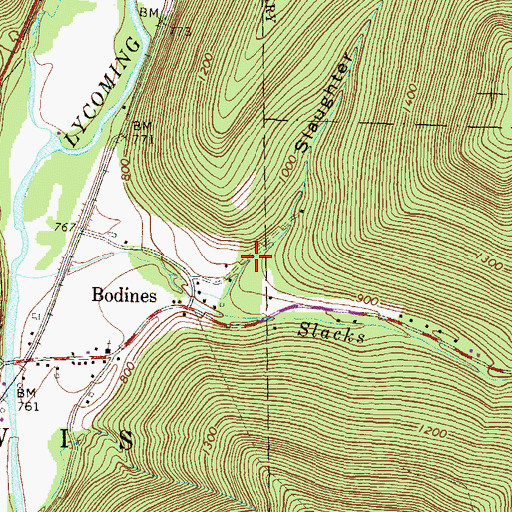 Topographic Map of Slaughter Hollow, PA