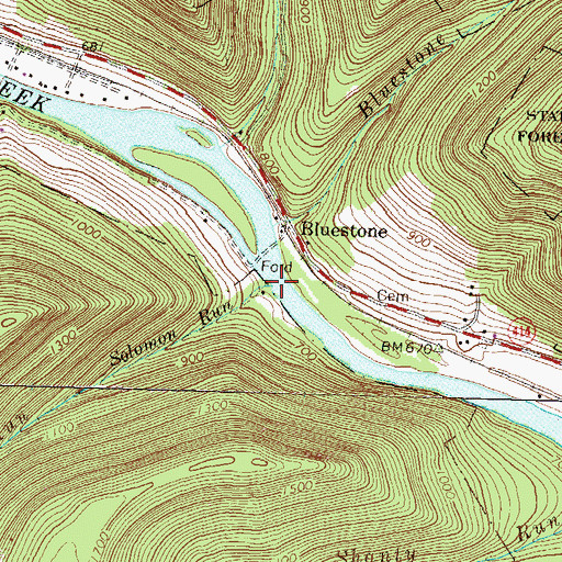 Topographic Map of Solomon Run, PA