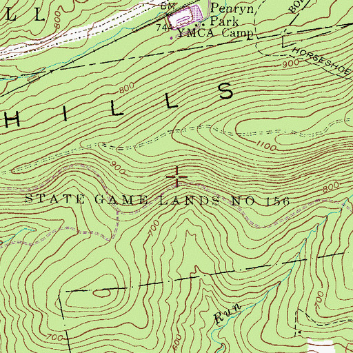 Topographic Map of State Game Lands Number 156, PA