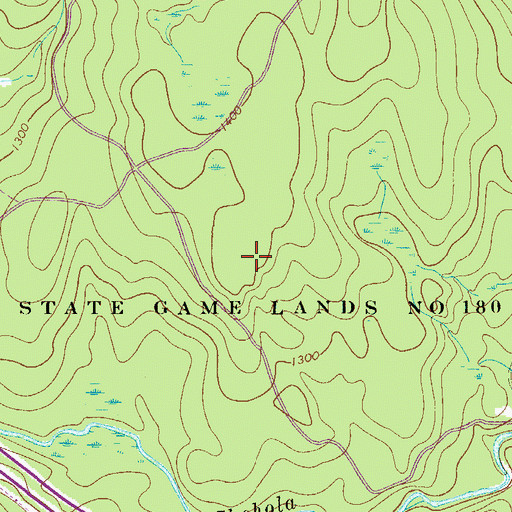 Topographic Map of State Game Lands Number 180, PA