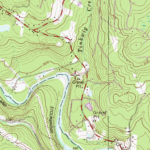 Topographic Map of Tinkwig Creek, PA