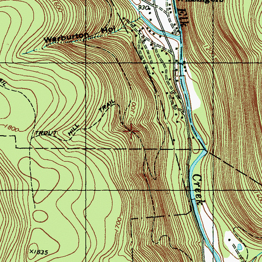 Topographic Map of Trout Hill Trail, PA