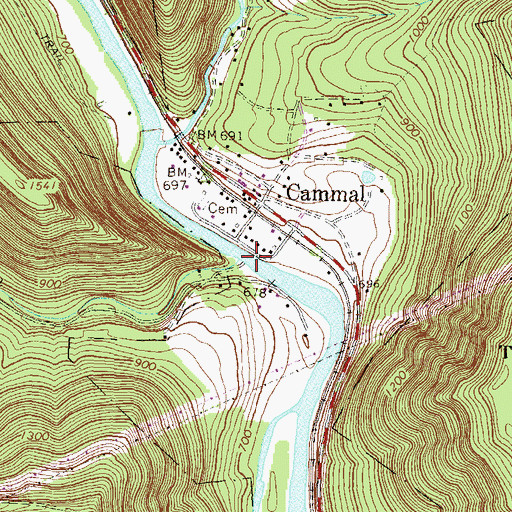 Topographic Map of Trout Run, PA