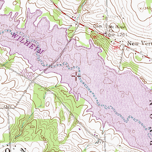 Topographic Map of Lake Wilhelm, PA